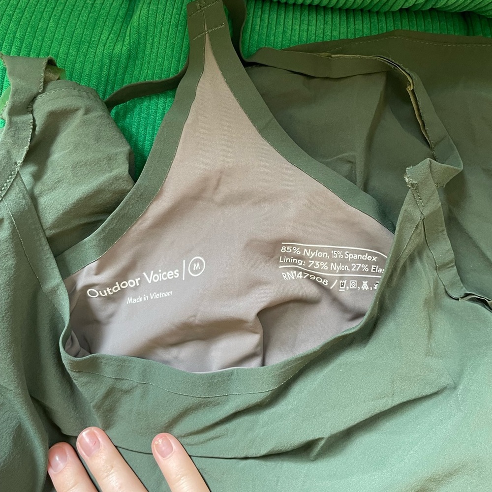 Green outdoor voices dress with shorts